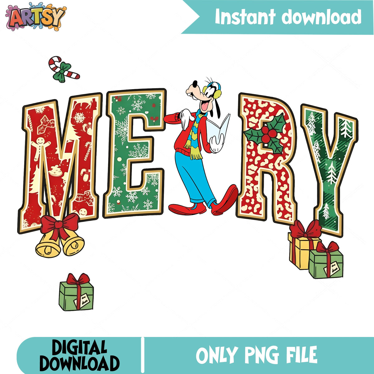 Disney Characters Very Merry Christmas Goofy aotoi