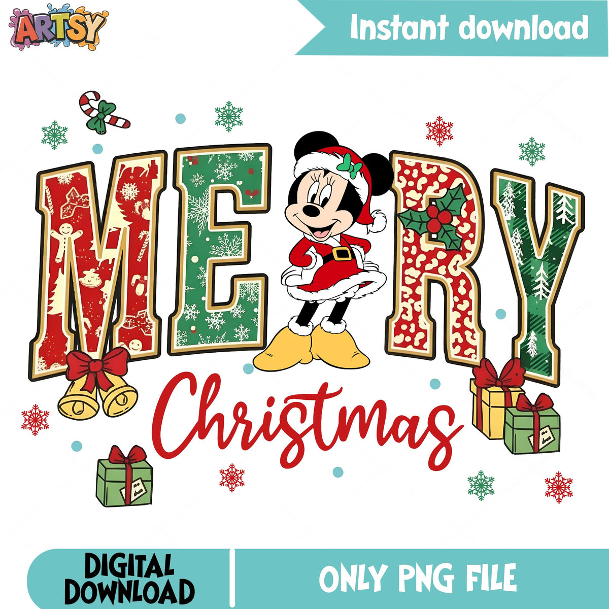 Disney Characters Very Merry Christmas Minnie
