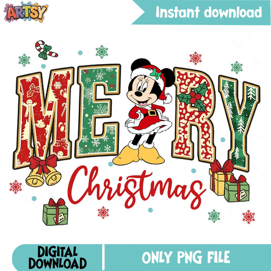 Disney Characters Very Merry Christmas Minnie