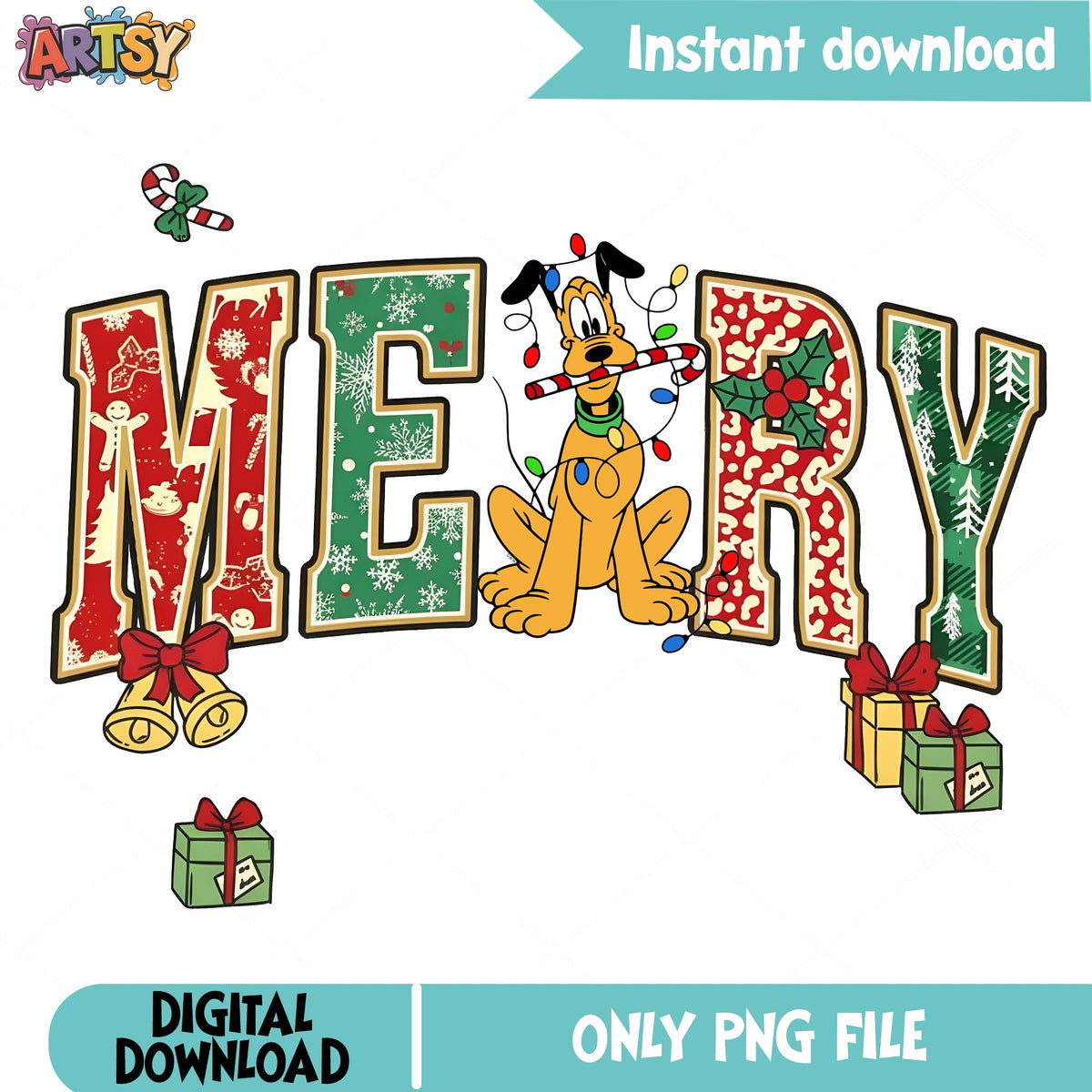 Disney Characters Very Merry Christmas Pluto aotoi