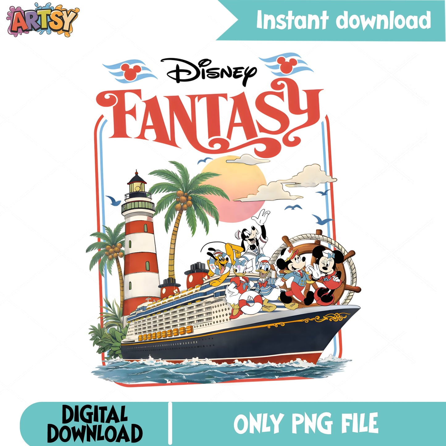 Disney Fantasy Cruise Ship PNG, Mickey And Friends PNG, Disney Vacation PNG