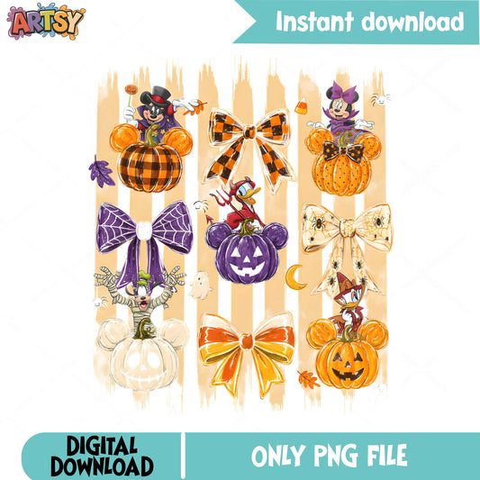 Disney Halloween PNG Bundle, Mickey And Friends PNG, Halloween PNG