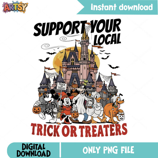 Disney Halloween Trick Or Treat PNG, Mickey And Friends PNG, Halloween PNG