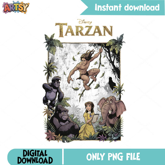 Disney Tarzan PNG, Tarzan And Jane Disney PNG, Disney Movie PNG