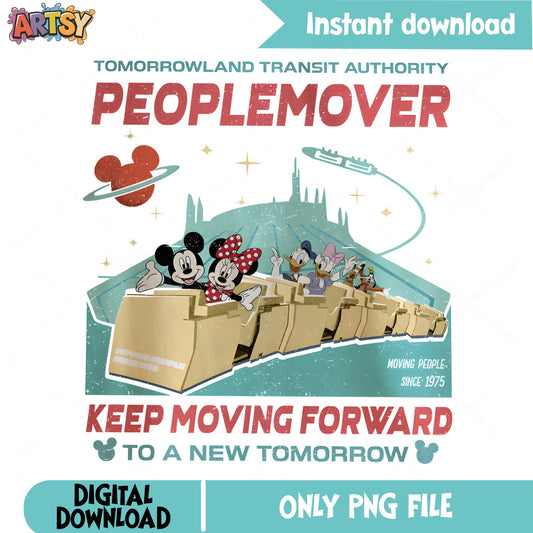 Disney Tomorrowland Peoplemover PNG, Mickey And Friends PNG, Disney Trip PNG