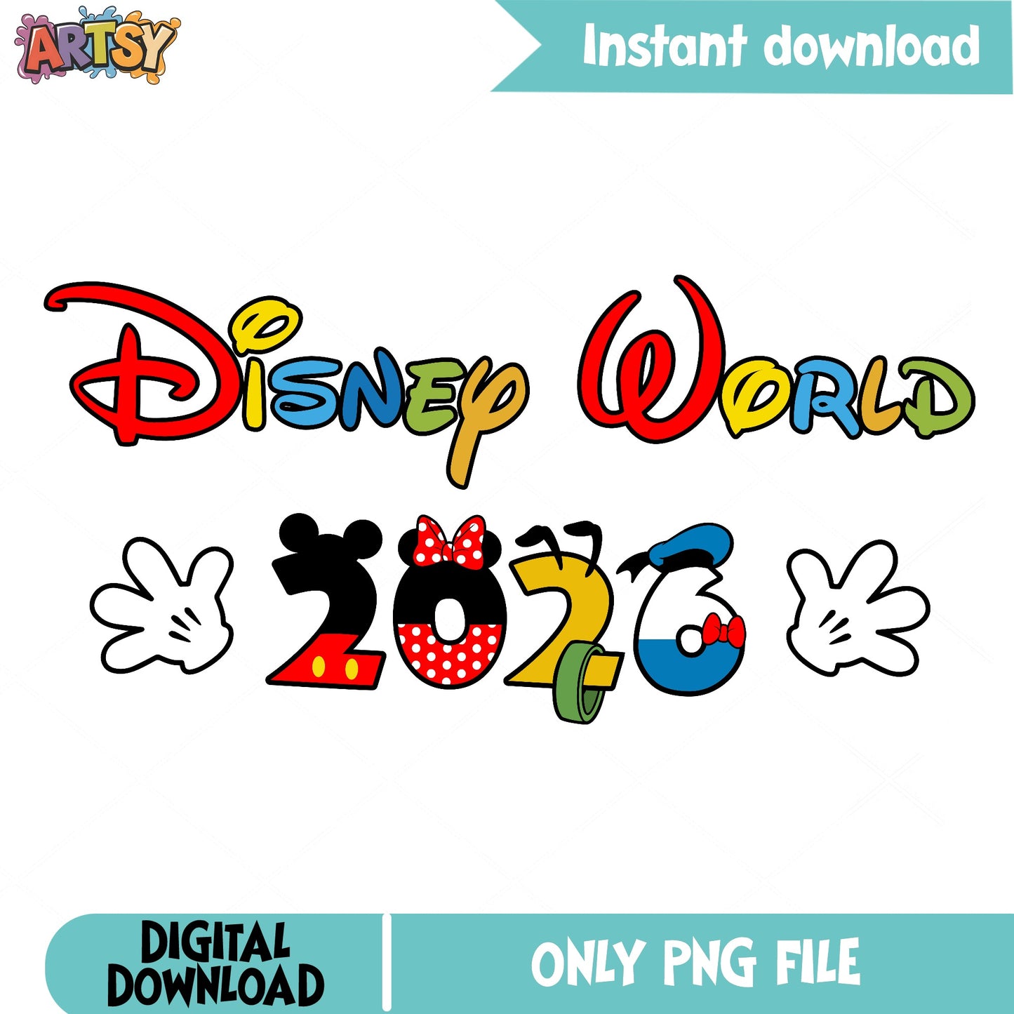Disney World 2026 PNG, Mickey Mouse Family Trip PNG, Disney PNG