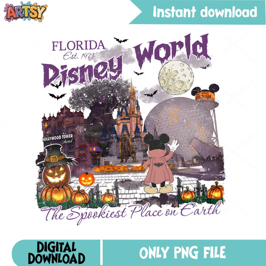 Disney World Halloween PNG, Mickey Mouse Spooky PNG, Disney PNG