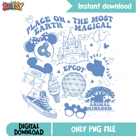 Disney World Most Magical Place On Earth PNG, Epcot PNG, Animal Kingdom PNG