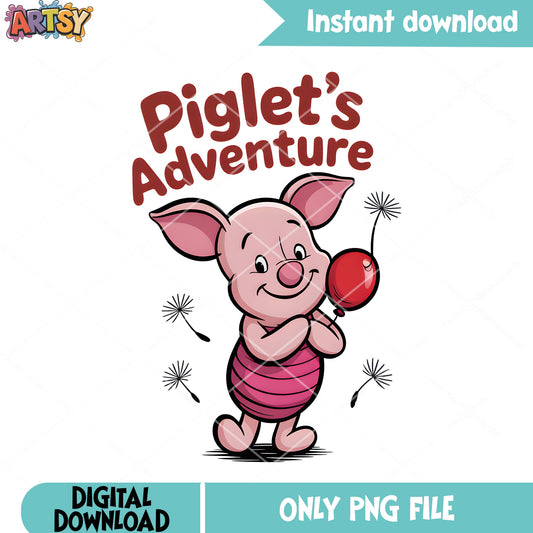 Disney adventure piglet png, winnie the pooh piglet png