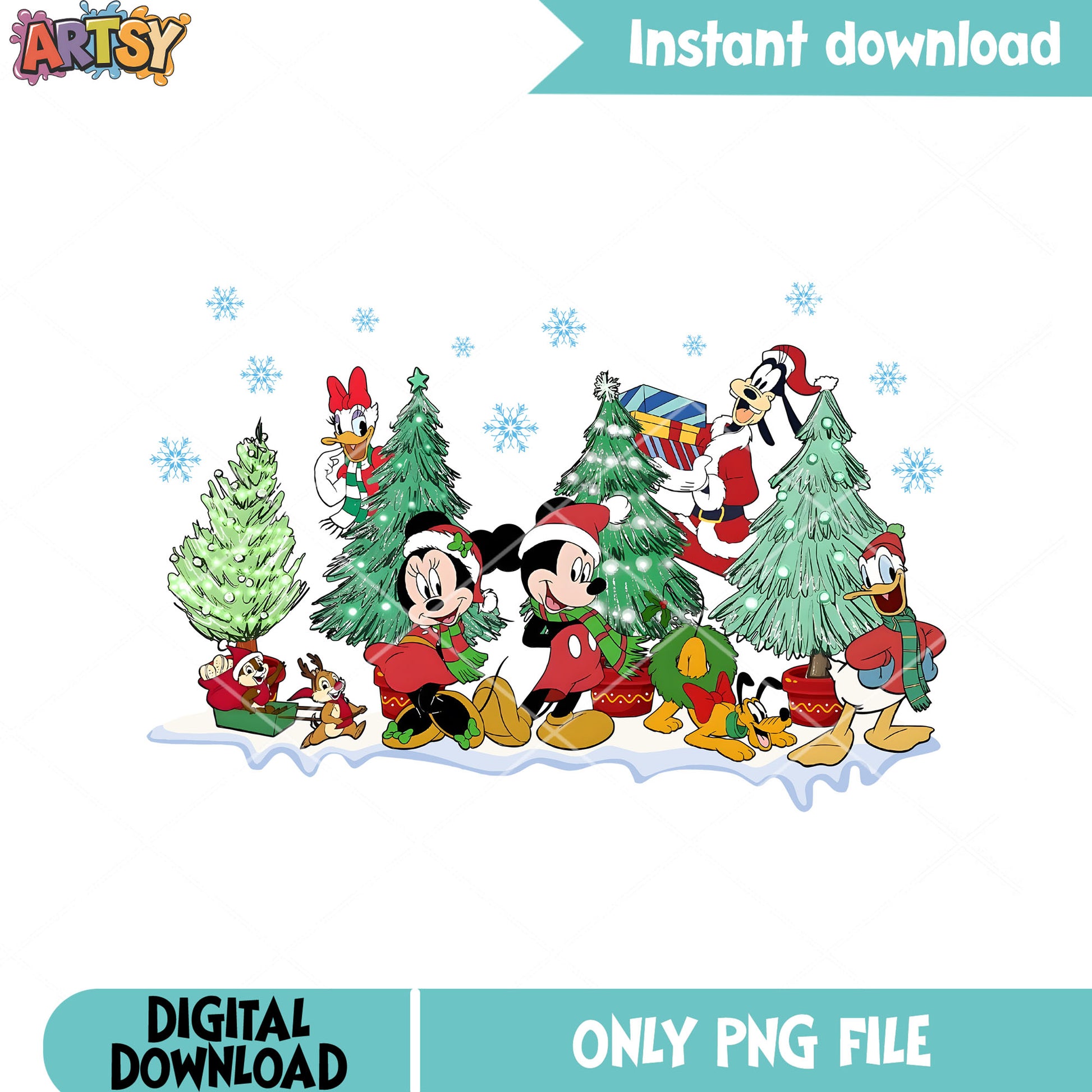 Disney bring christmas tree png, mickey mouse png, donald duck png