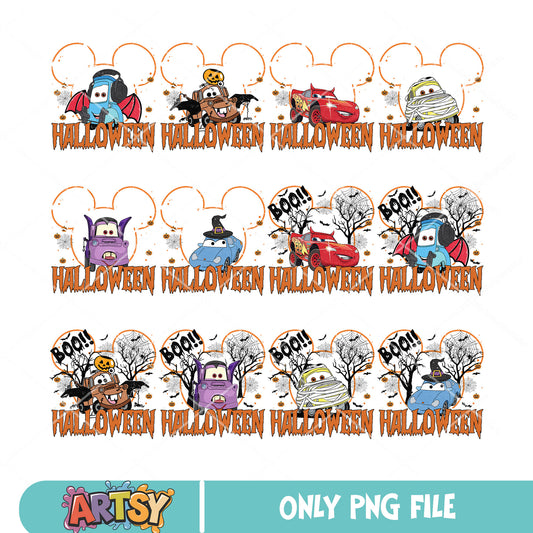 Disney car boo png bundle, halloween boo png, mcqueen halloween png