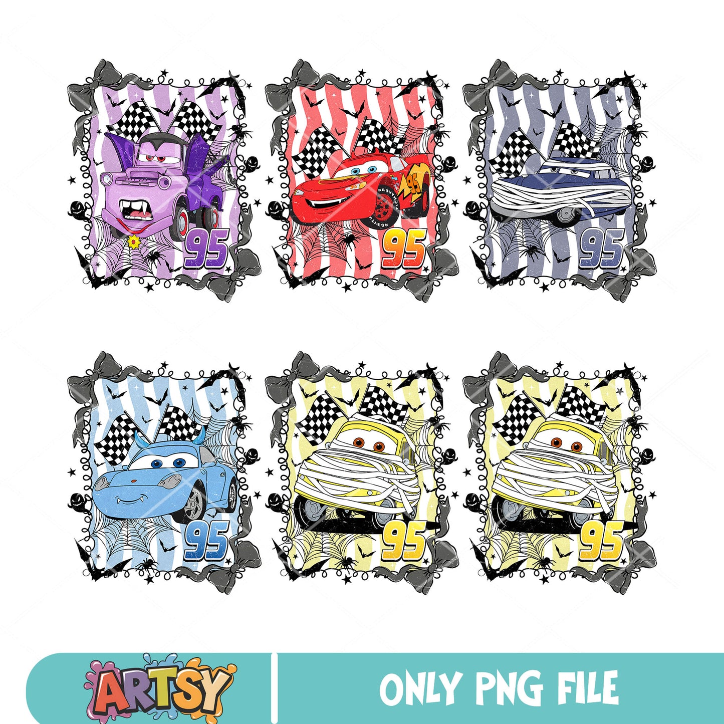 Disney car halloween png bundle, mcqueen halloween png, disney halloween png