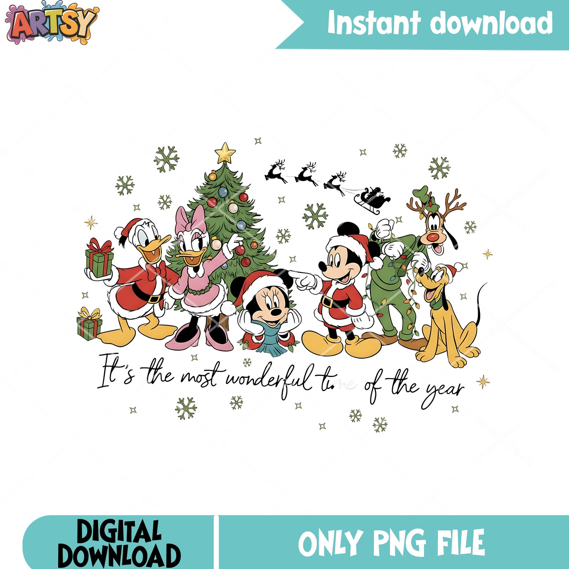 Disney christmas png, mickey mouse png, santa claus costume png