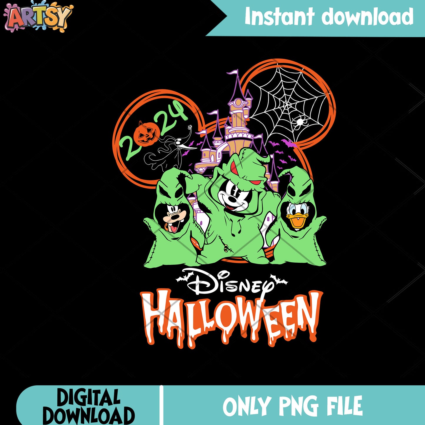 Disney halloween png, goofy character png, jack o lantern png