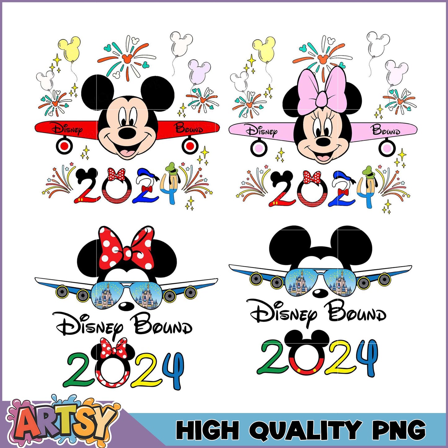 Disneyland 2024 PNG Bundle Mickey Minnie