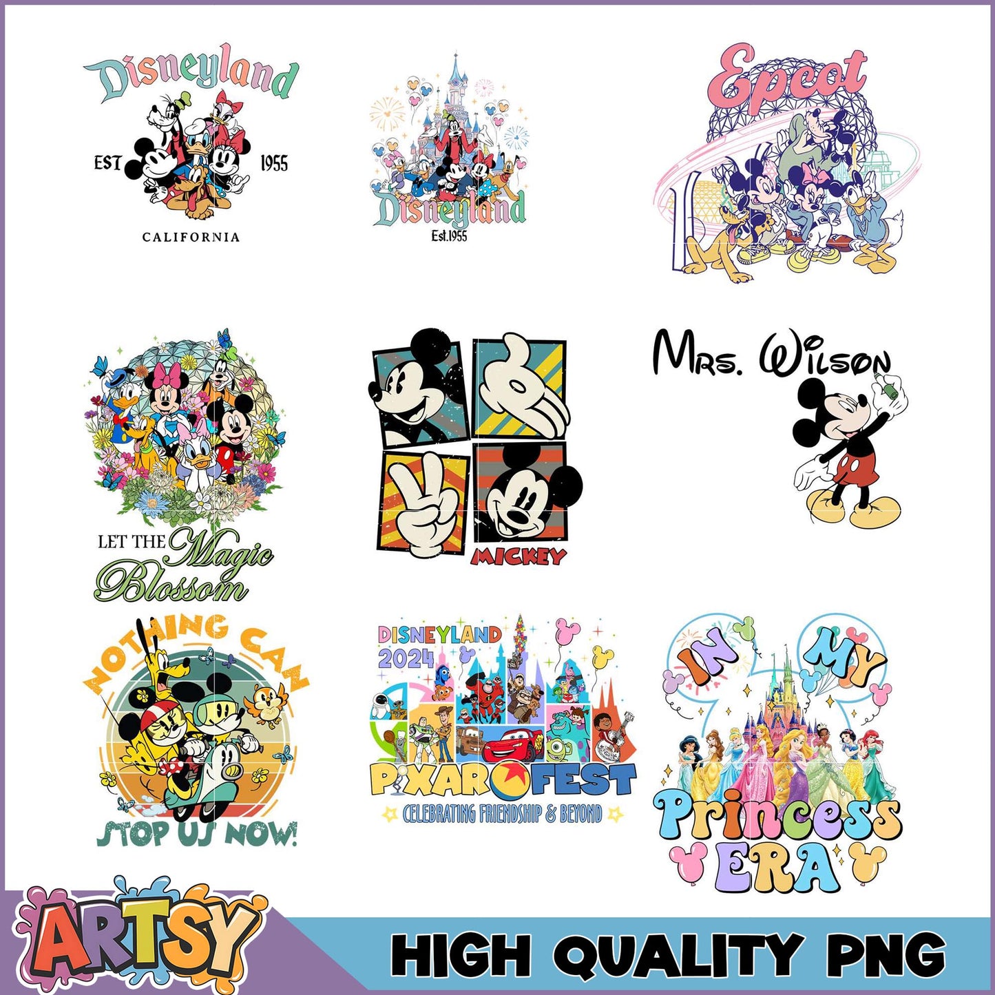 Disneyland PNG Bundle Mickey Mouse Designs