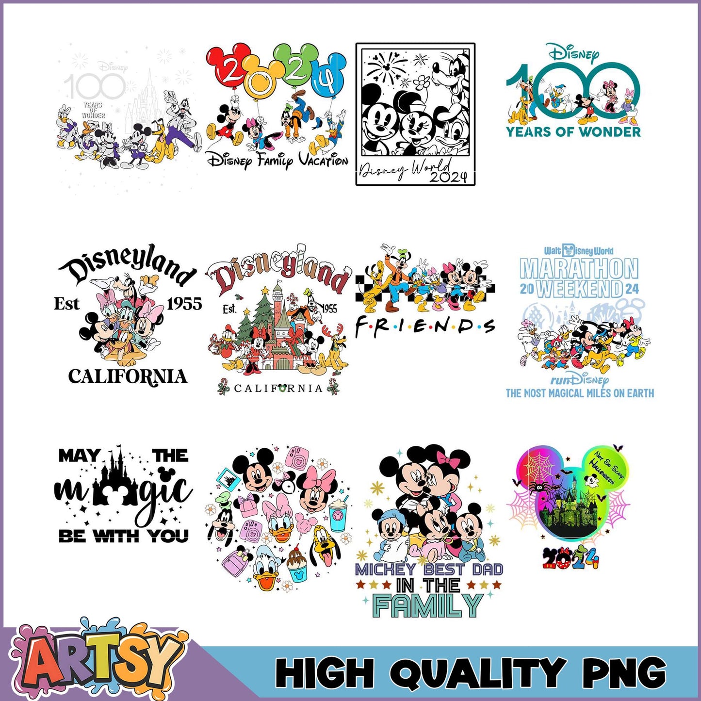 Disneyland PNG Bundle Mickey Mouse Designs 2024