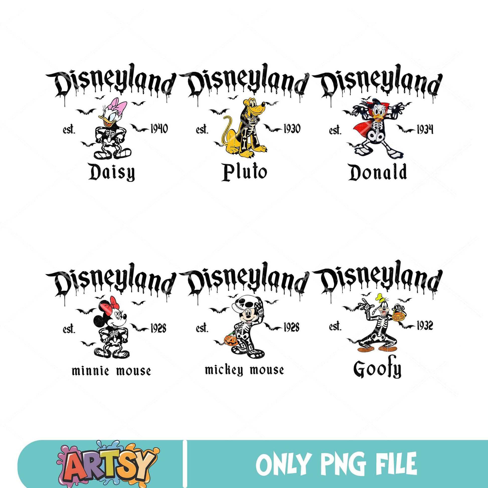 Disneyland mickey skeleton png bundle, mickey halloween png