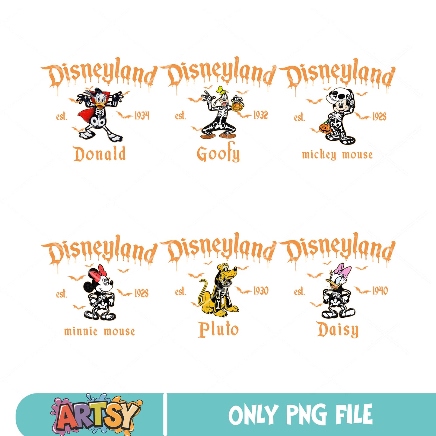 Disney mickey skeleton png bundle, mickey halloween png, disney halloween png