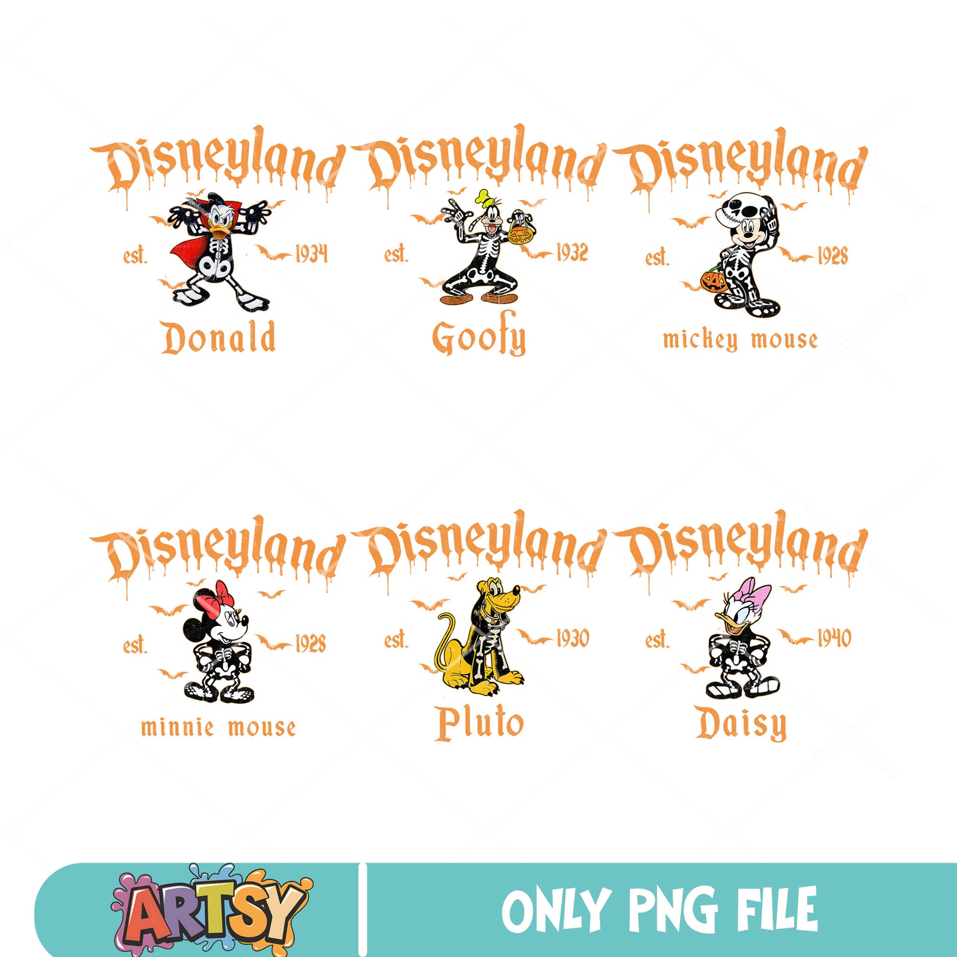 Disney mickey skeleton png bundle, mickey halloween png, disney halloween png