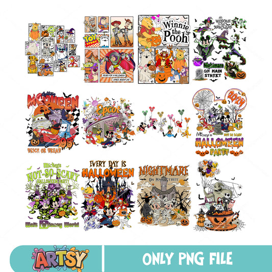 Disney nightmare png bundle, disney nightmare png, halloween disney png
