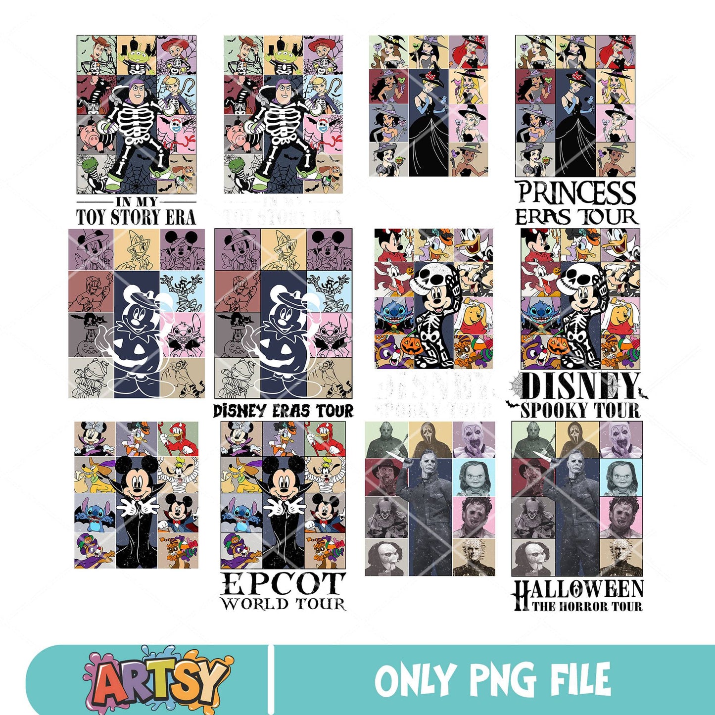 Disney spooky tour png bundle, disney halloween png, spooky disney png