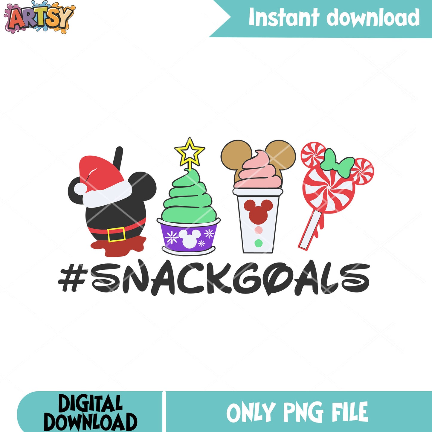 Disney world christmas snack png, christmas png, disney christmas png