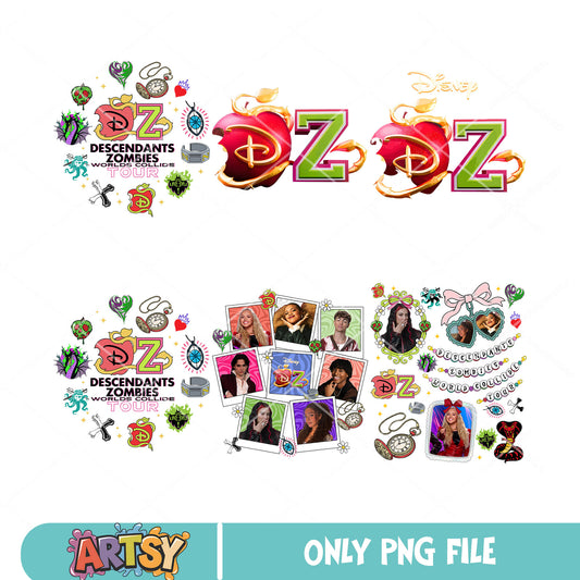 Disney zombies png bundle, Descendants zombies png, disney tour 2025 png