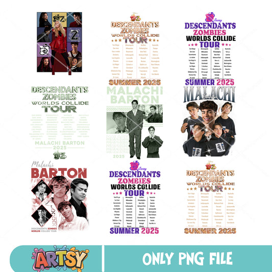 Disney zombies tour png bundle, Descendants zombies png, Descendants Tour PNG