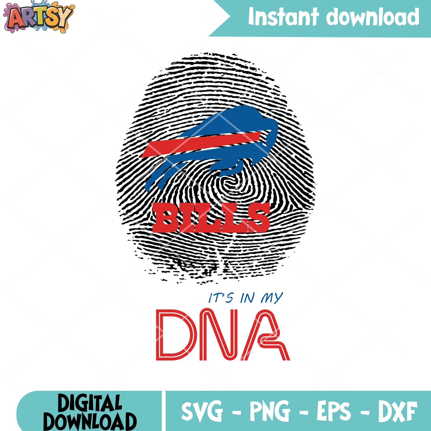 Dna of the buffalo svg, buffalo bills​ svg, fingerprint svg