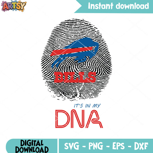 Dna of the buffalo svg, buffalo bills​ svg, fingerprint svg