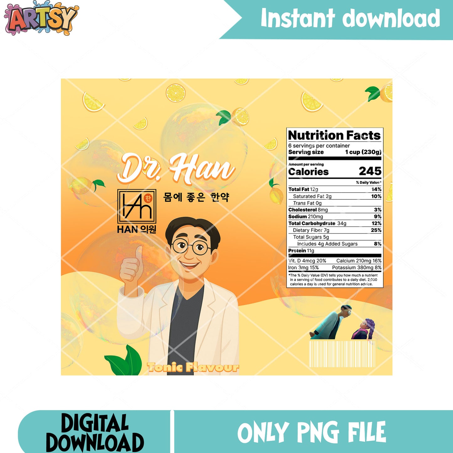 Doctor han tonic flavor png, kpop demon hunters png, soda pop png