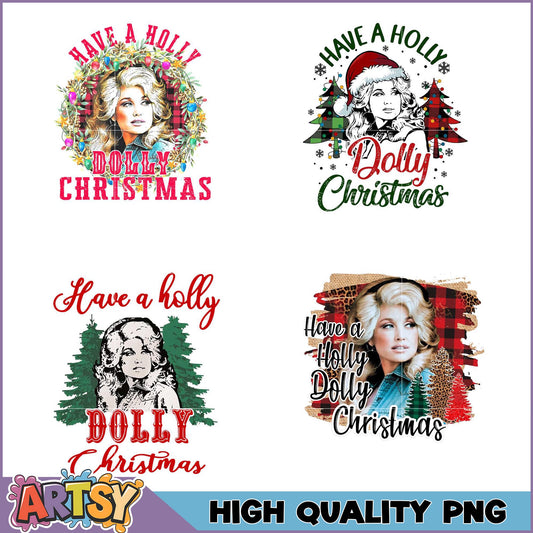 Dolly Parton Christmas PNG Bundle - High Quality