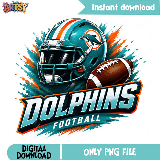 Dolphins Football PNG, Miami Dolphins Helmet, NFL Football PNG