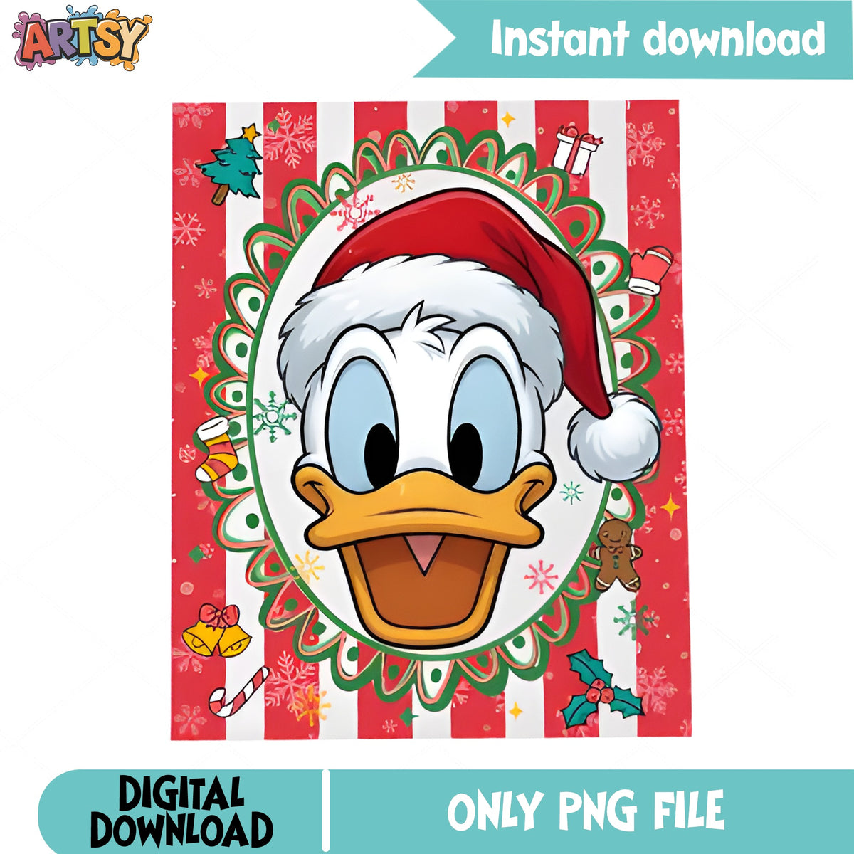 Donald Duck Christmas PNG, Disney Christmas PNG, Santa Duck PNG