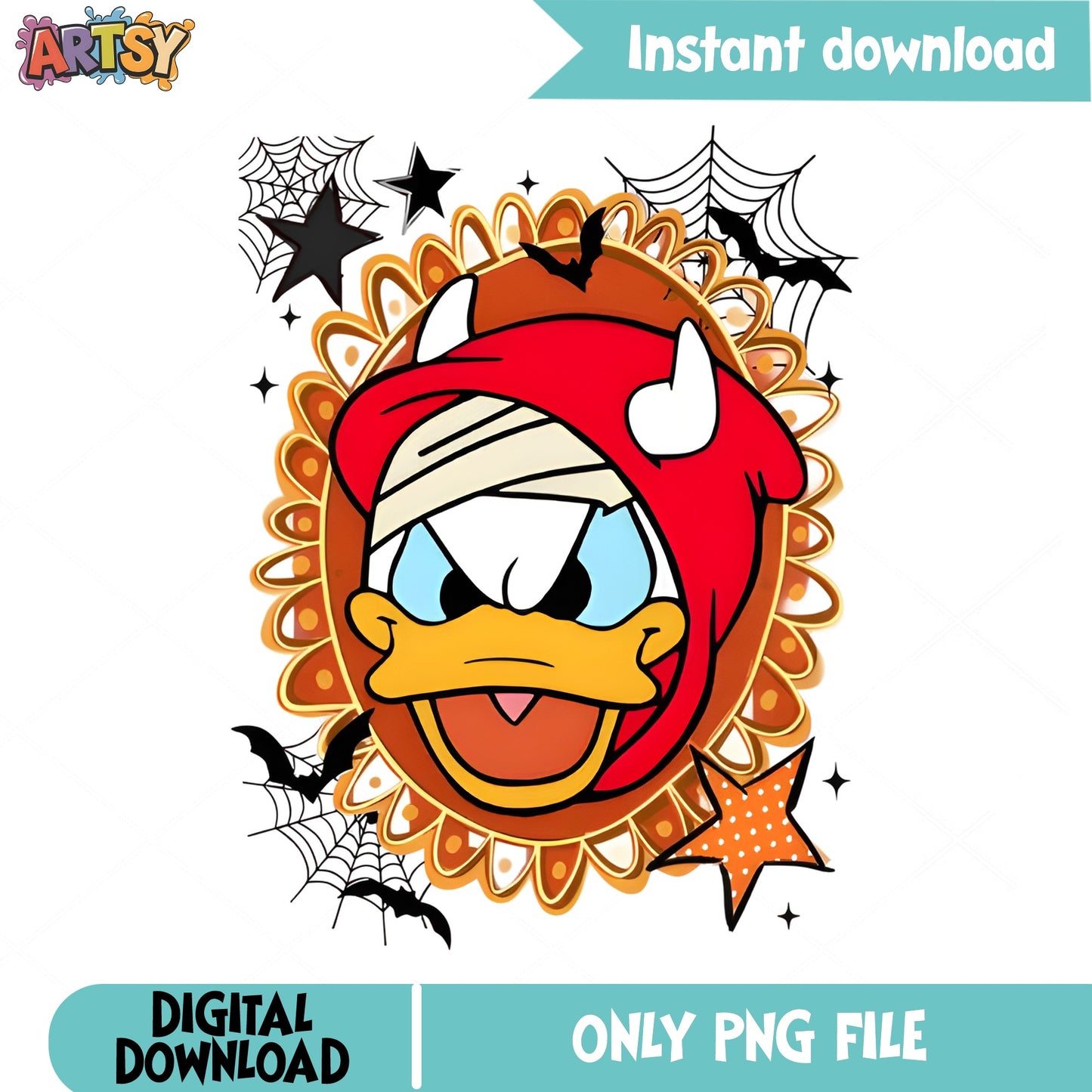 Donald Duck Halloween PNG, Disney Halloween PNG, Spooky Duck PNG