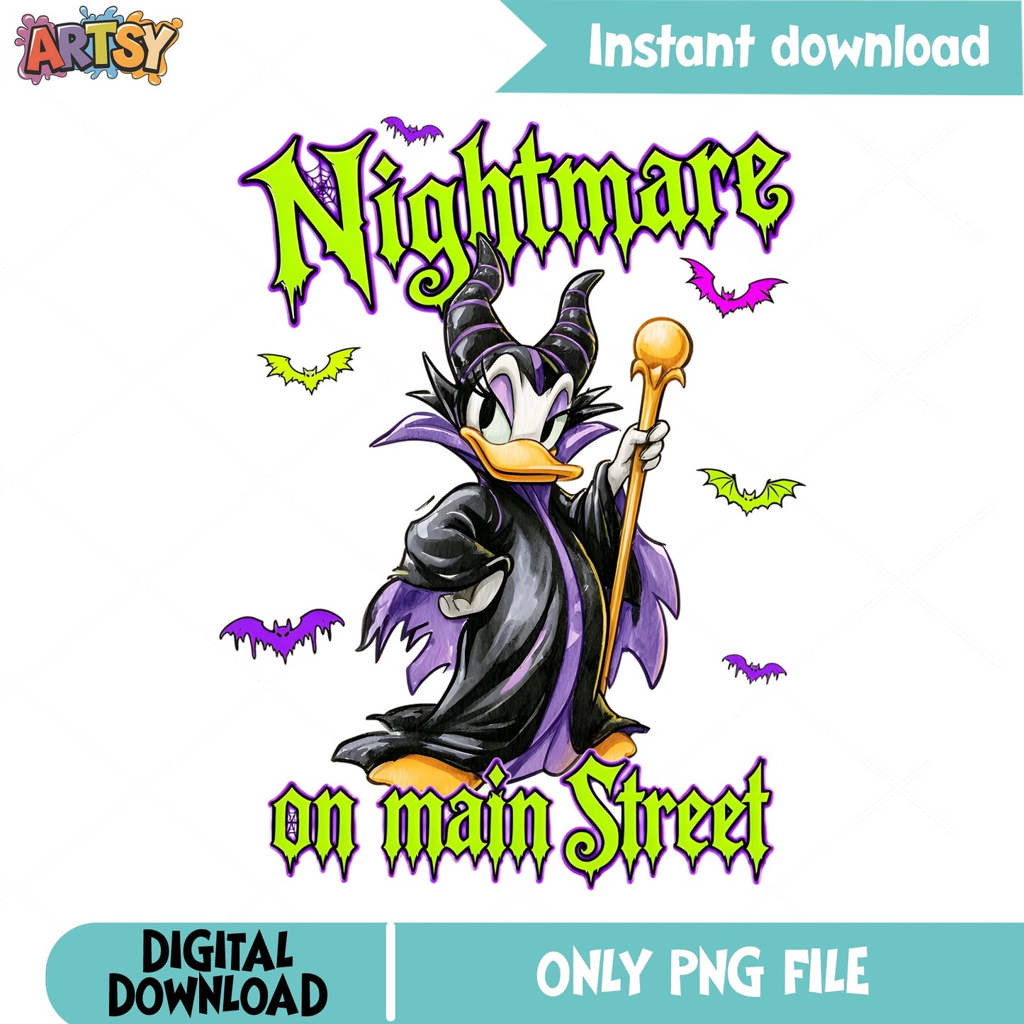 Donald Duck Maleficent Halloween PNG, Disney Villain PNG, Nightmare PNG