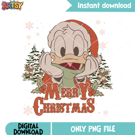 Donald friend christmas png, disney christmas png, Donald duck png