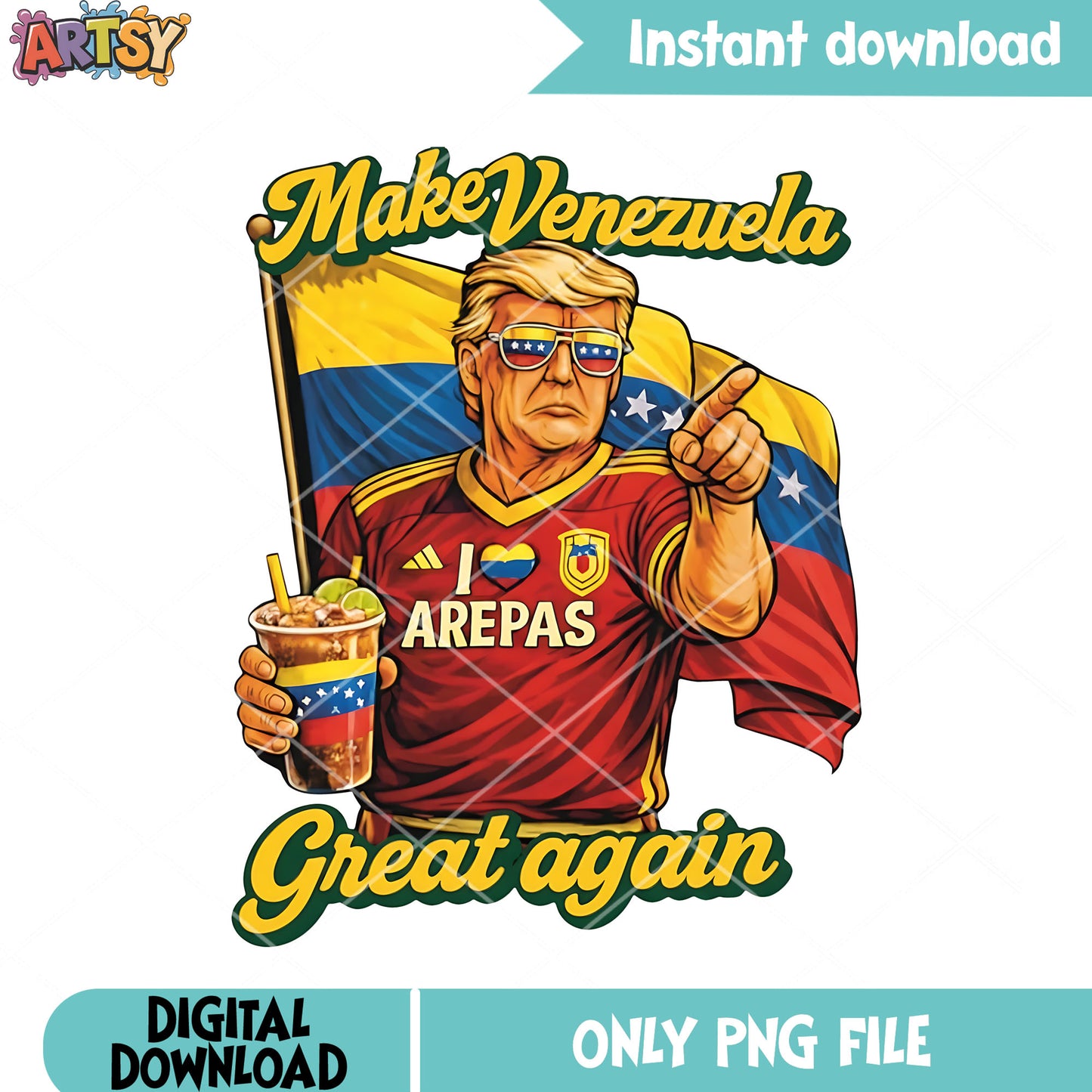 Donald trump with venezuela png, free venezuela png, venezuela flag png