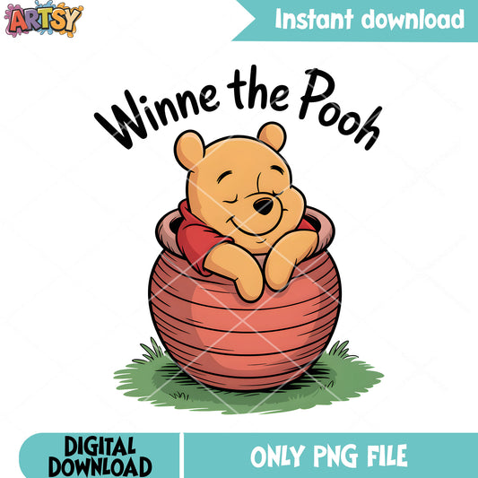 Dont need a bed just a honey pot png, disney poster png, pooh bear png