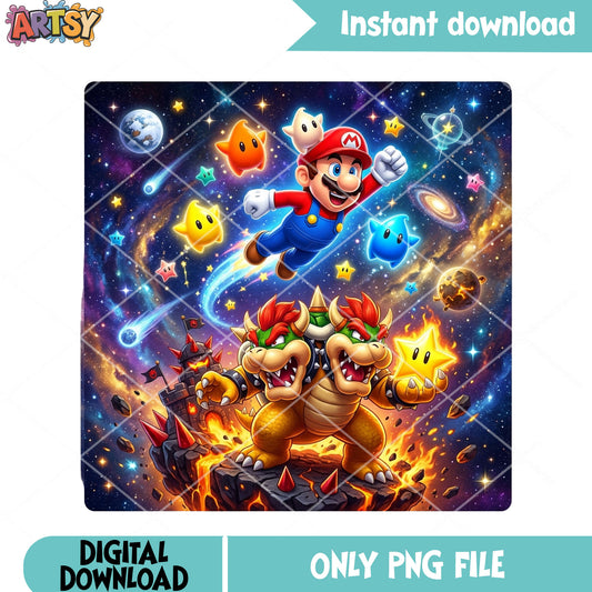 Double head mario browser png, super mario galaxy png, mario nintendo png
