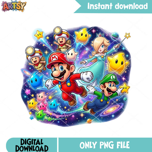 Double toad mario galaxy png, rosalina princess png, luigi mario png