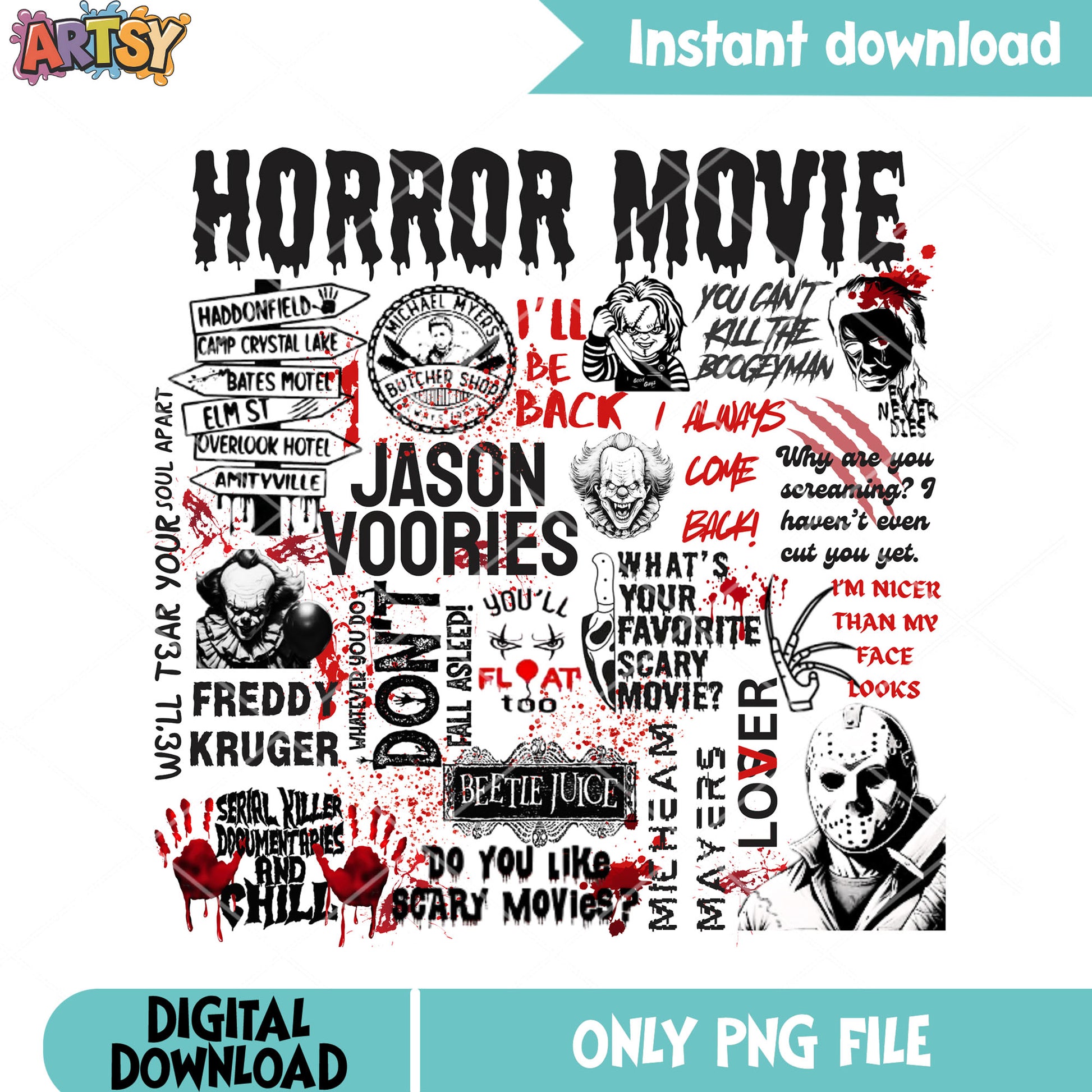 Do you like scary movie png, jason voories png, penny wise png