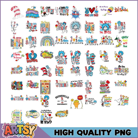 Dr Seuss PNG Bundle 30+ High-Quality Designs
