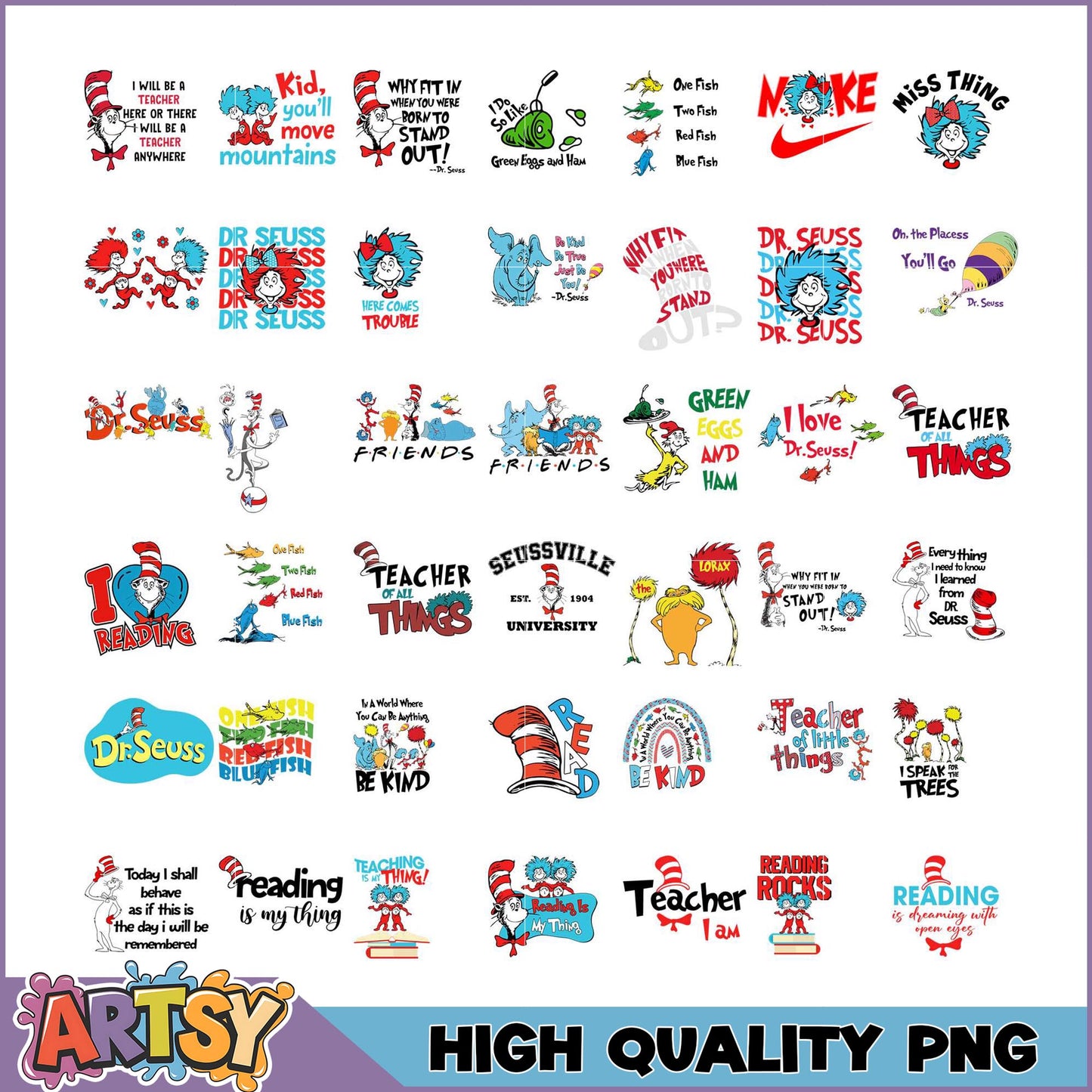 Dr Seuss PNG Bundle High-Quality Images