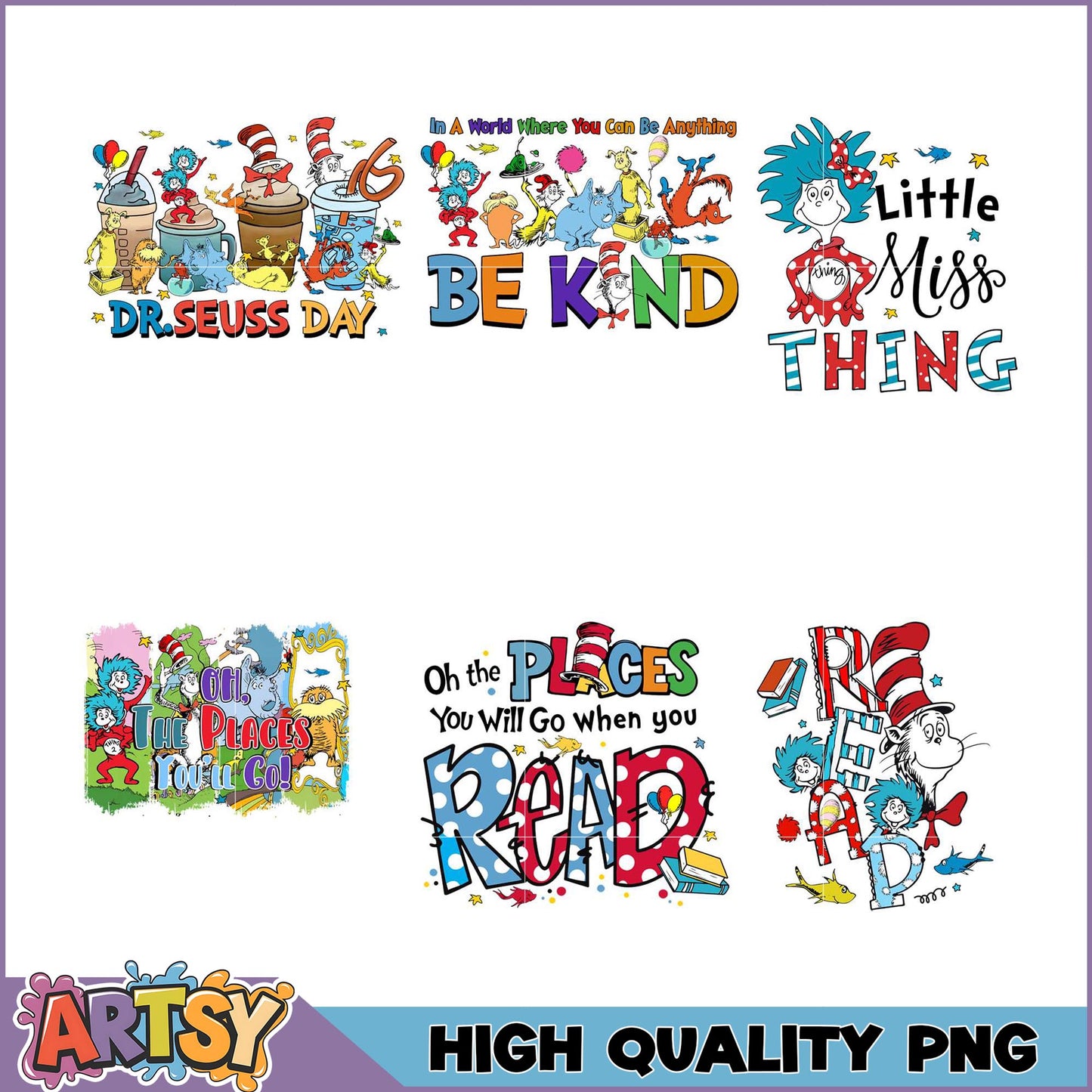 Dr Seuss PNG Bundle  High Quality Designs