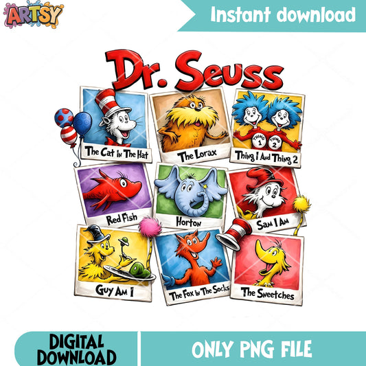 Dr seuss carioon character png, cartoon for kid png, the lorax png