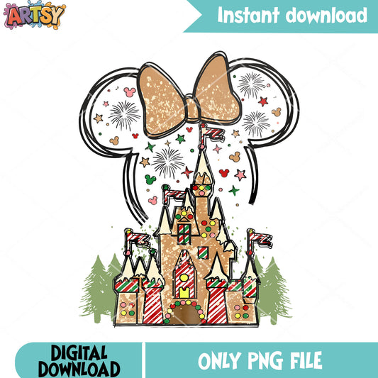 Drawing christmas disney castle png, disney png, disney castle png