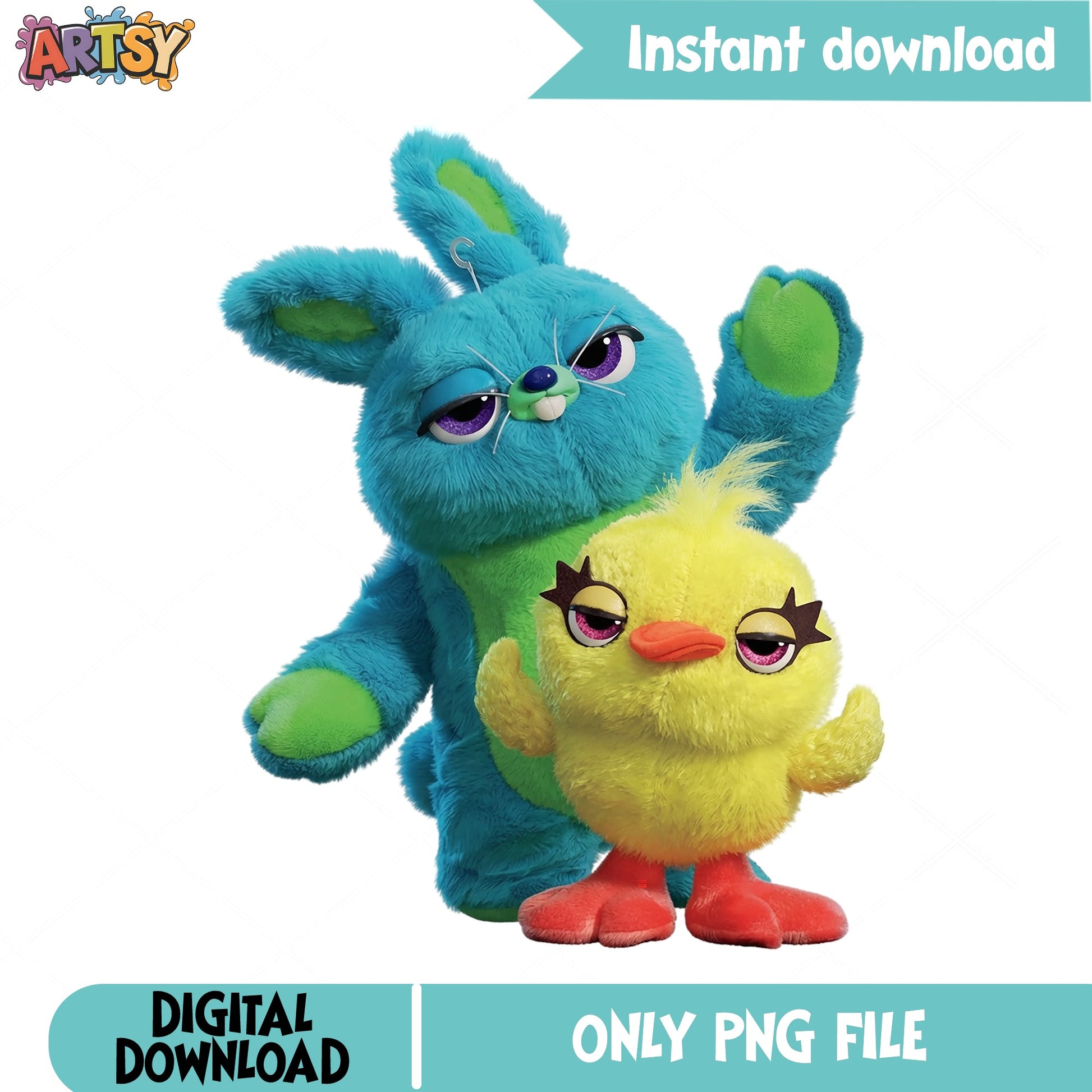 Ducky And Bunny Toy Story 4 PNG, Disney Pixar PNG, Toy Story PNG