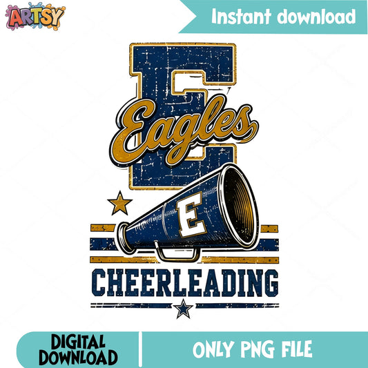 Eagles Cheerleading PNG, Cheer Megaphone PNG, School Spirit PNG